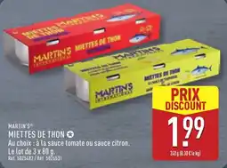 ALDI MARTIN'S MIETTES DE THON offre