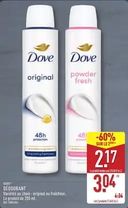 ALDI Dove Déodorant offre