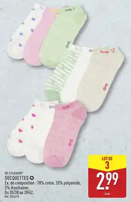 ALDI UP 2 FASHION SOCQUETTES offre