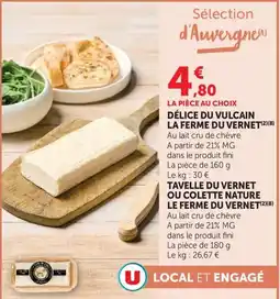 U Express DÉLICE DU VULCAIN offre