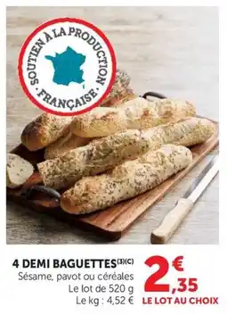 U Express 4 DEMI BAGUETTES offre