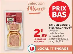 U Express Pierre Schmidt Pate en croute offre
