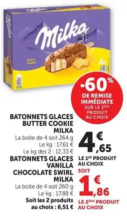 U Express Milka Batonnets Glaces Butter Cookie offre