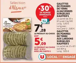 U Express KAUFFER'S Galettes de pommes de terre Alsaciennes offre