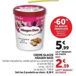 U Express Häagen-Dazs Creme Glacee offre