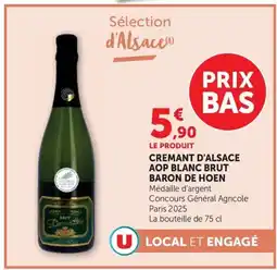 U Express BARON DE HOEN Cremant d'Alsace offre