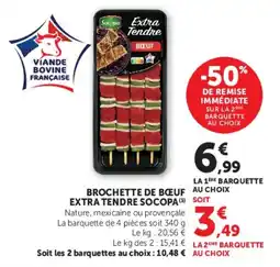 Super U Socopa Brochette de bœuf offre