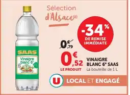 Super U SAAS Vinaigre blanc 6° offre