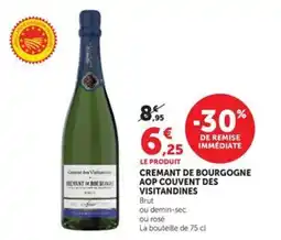 Hyper U Couvant des Visitandines Cremant de Bourgogne offre