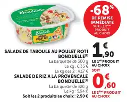 Super U Bonduelle Salade de taboule au poulet roti offre