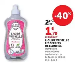 Hyper U LES SECRETS DE LEONTINE LIQUIDE VAISSELLE offre