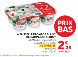 Super U Rians La Faisselle offre