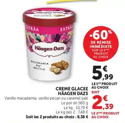 Super U Häagen-Dazs Creme Glacee offre