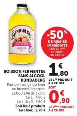Super U BUNDABERG BOISSON FERMENTEE SANS ALCOOL offre