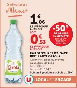 Super U Carola Eau de source d'Alsace offre