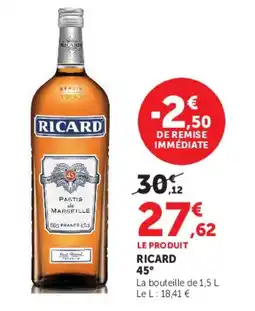 Super U RICARD Pastis de Marseille offre
