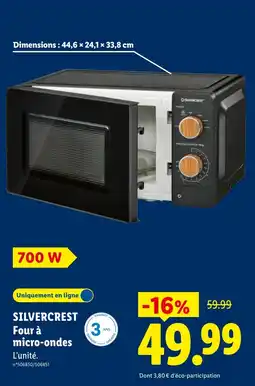 Lidl SILVERCREST Four à micro-ondes offre