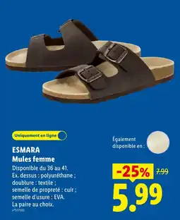 Lidl ESMARA Mules femme offre