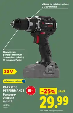 Lidl PARKSIDE Perceuse-visseuse sans fil offre