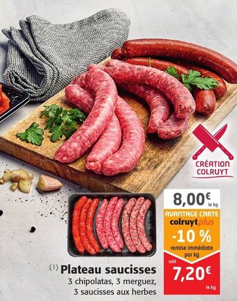 Colruyt Plateau saucisses offre