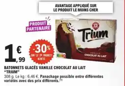 E.Leclerc Express Trium Batonnets glacés vanille chocolat au lait offre