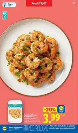 Lidl Crevettes asc cuites décortiquées offre