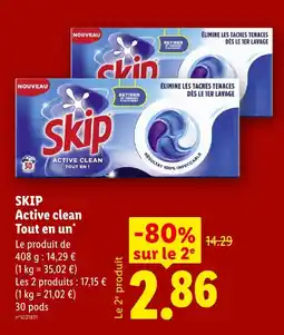 Lidl Skip active clean tout en un offre