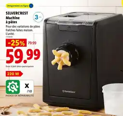 Lidl Silvercrest machine à pâtes offre