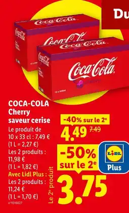 Lidl Coca-cola cherry saveur cerise offre