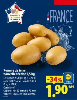 Lidl Pomme de terre nouvelle récolte offre