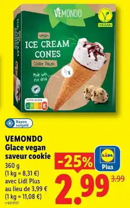 Lidl Vemondo glace vegan saveur cookie offre