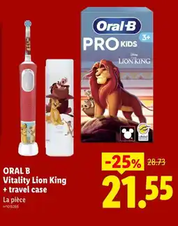 Lidl Oral b vitality lion king + travel case offre
