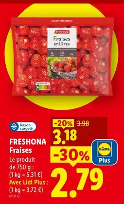 Lidl Freshona fraises entières offre