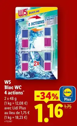 Lidl W5 bloc wc 4 actions offre