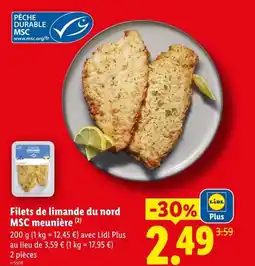 Lidl Filets de limande du nord msc meunière offre