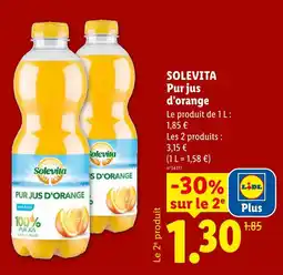 Lidl Solevita pur jus d'orange offre