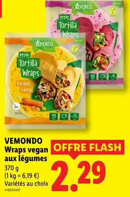 Lidl Vemondo wraps vegan aux légumes offre