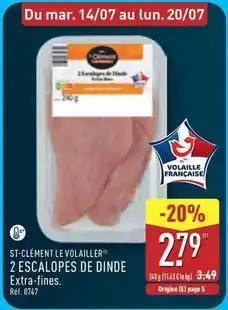 ALDI 2 escalopes de dinde offre