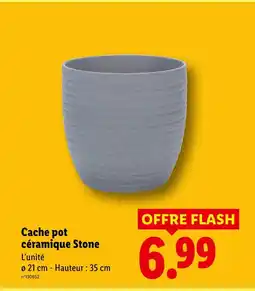 Lidl Cache pot céramique stone offre