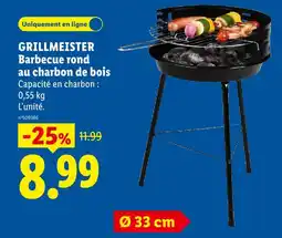 Lidl Grillmeister barbecue rond au charbon de bois offre