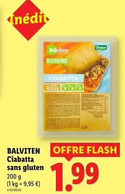 Lidl Balviten ciabatta sans gluten offre
