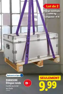 Lidl Parkside élingue ronde offre