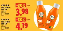Lidl Cien sun lait solaire fps 30 offre