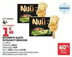 Auchan Supermarché Promo - batonnets glacés pistache et crème offre