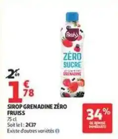 Auchan Supermarché Sirop grenadine zero offre