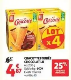 Auchan Supermarché Lu - cracotte fourée chocolat offre