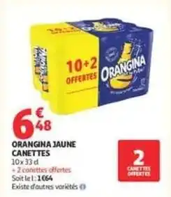 Auchan Supermarché Orangina - jaune canettes offre