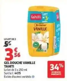 Auchan Supermarché Tahiti - gel douche vanille offre