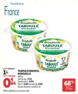Auchan Supermarché Bonduelle - taboulé oriental offre