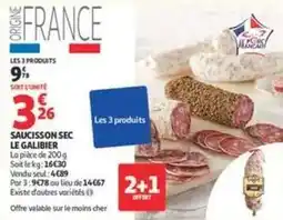 Auchan Supermarché Le galibier - saucisson sec offre